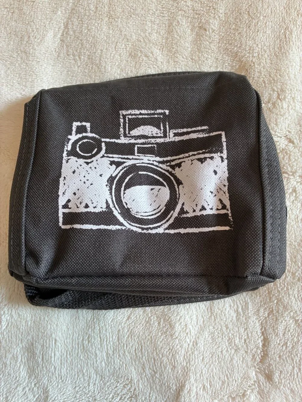 Thirty-One Littles Carry-All Caddy Camera Print Gray Organizer Bin Storage Tote